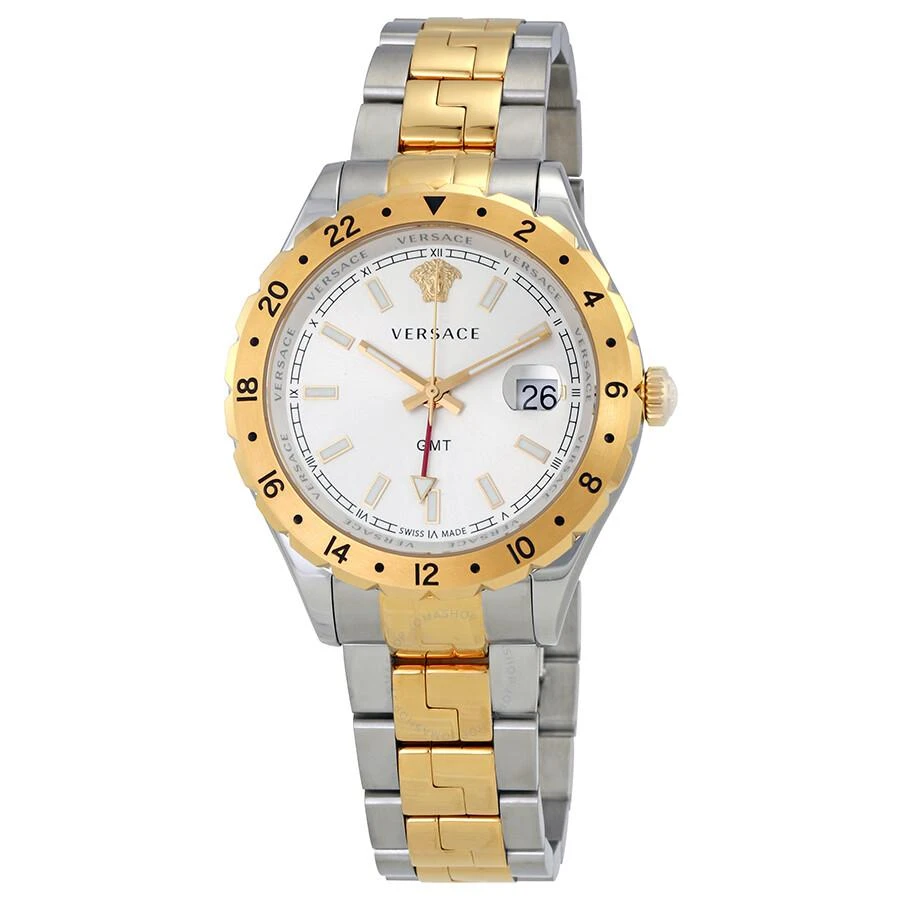 Versace Hellenyium GMT Silver Dial Men's Watch V1103 0015 1