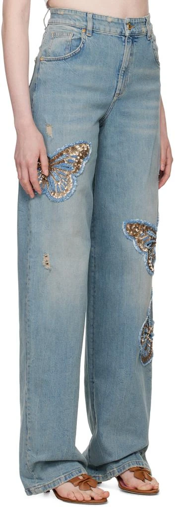 Blumarine Blue Embroidered Jeans 2