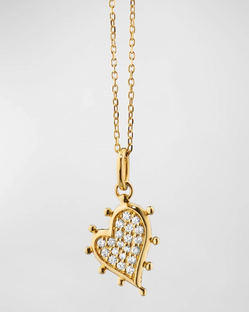 Monica Rich Kosann 18K Yellow Gold Petite Pave Diamond Heart Necklace 1