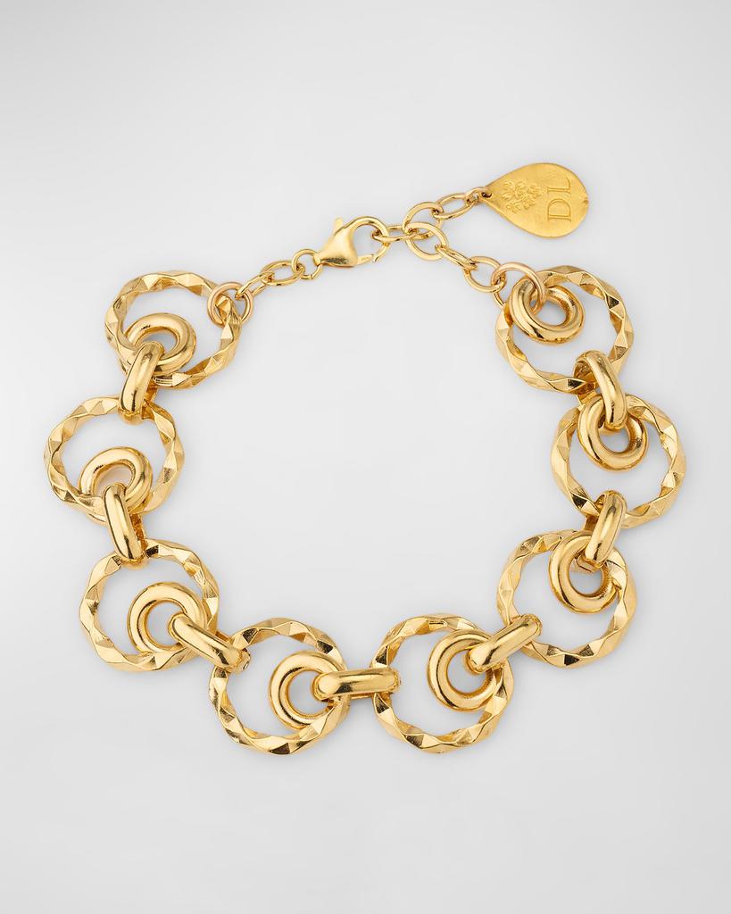 Devon Leigh Multi-Circle Textured Chain Bracelet