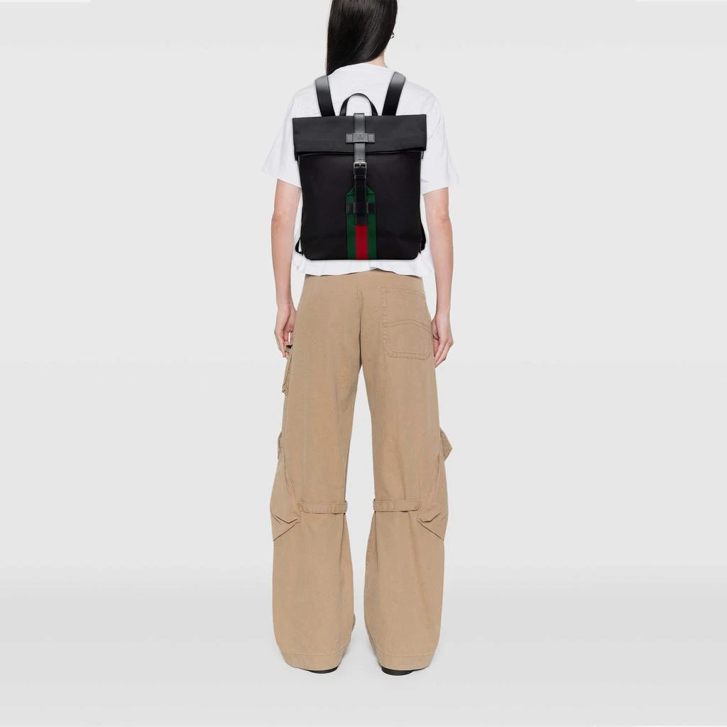 Gucci
Web Fold Over Backpack Techno Canvas Medium Shop Gucci Black Canvas Techno Web Fold Over Backpack on  main image 3