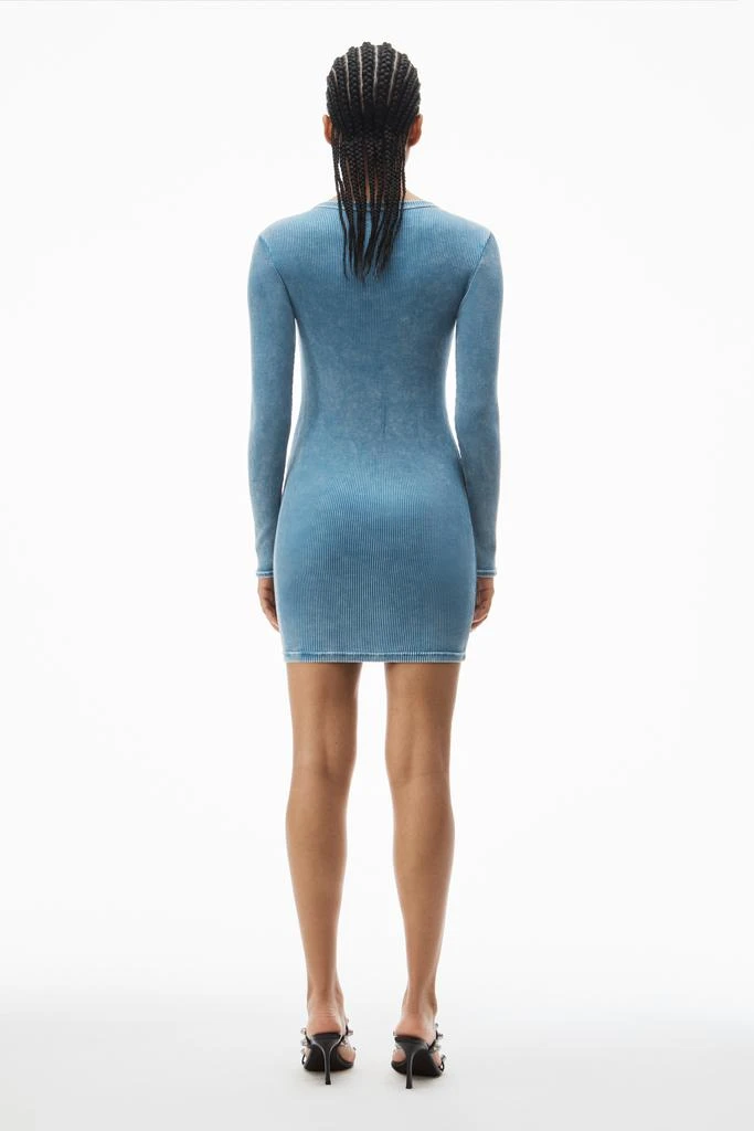 Alexander Wang long sleeve loungewear dress in ribbed cotton 4