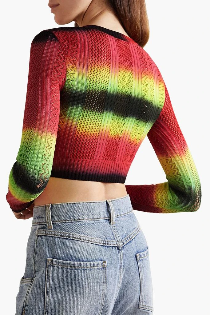 AGR Cropped tie-dyed pointelle-knit sweater 3