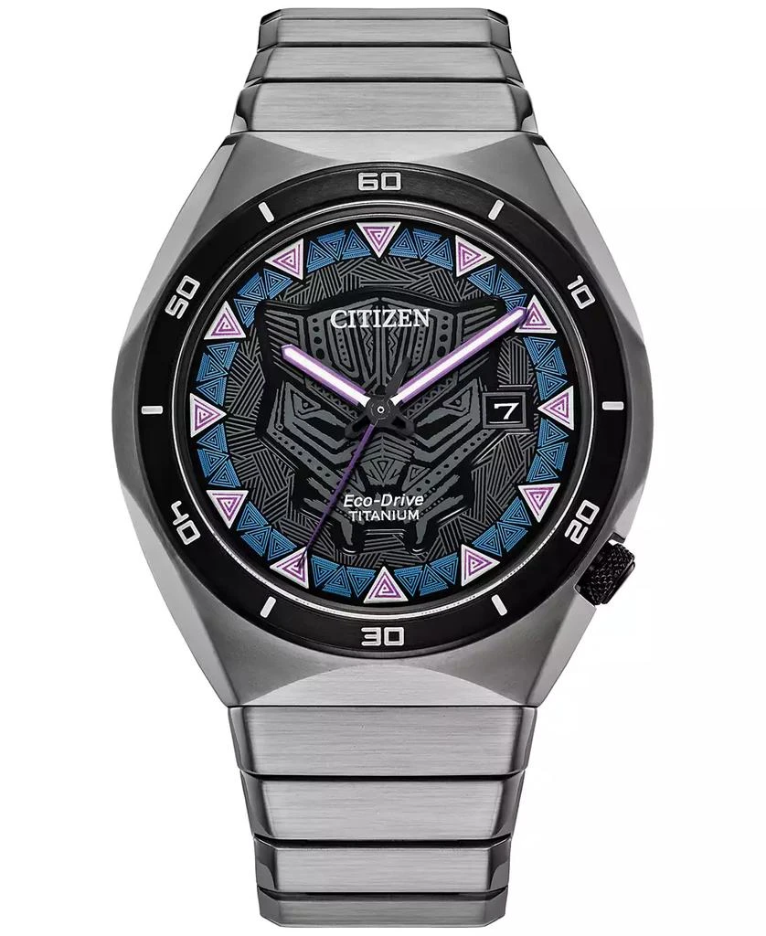 Citizen Eco-Drive Men's Marvel Black Panther Super Titanium Bracelet Watch 41mm 1