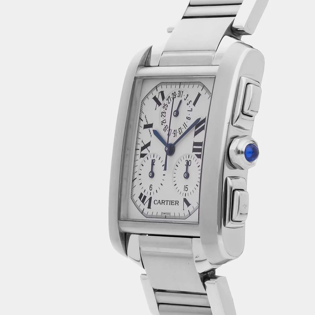 Cartier Cartier Tank Francaise Chronoflex W51001Q3 Quartz Stainless Steel Silver Dial Men's Wristwatch 28mm 2