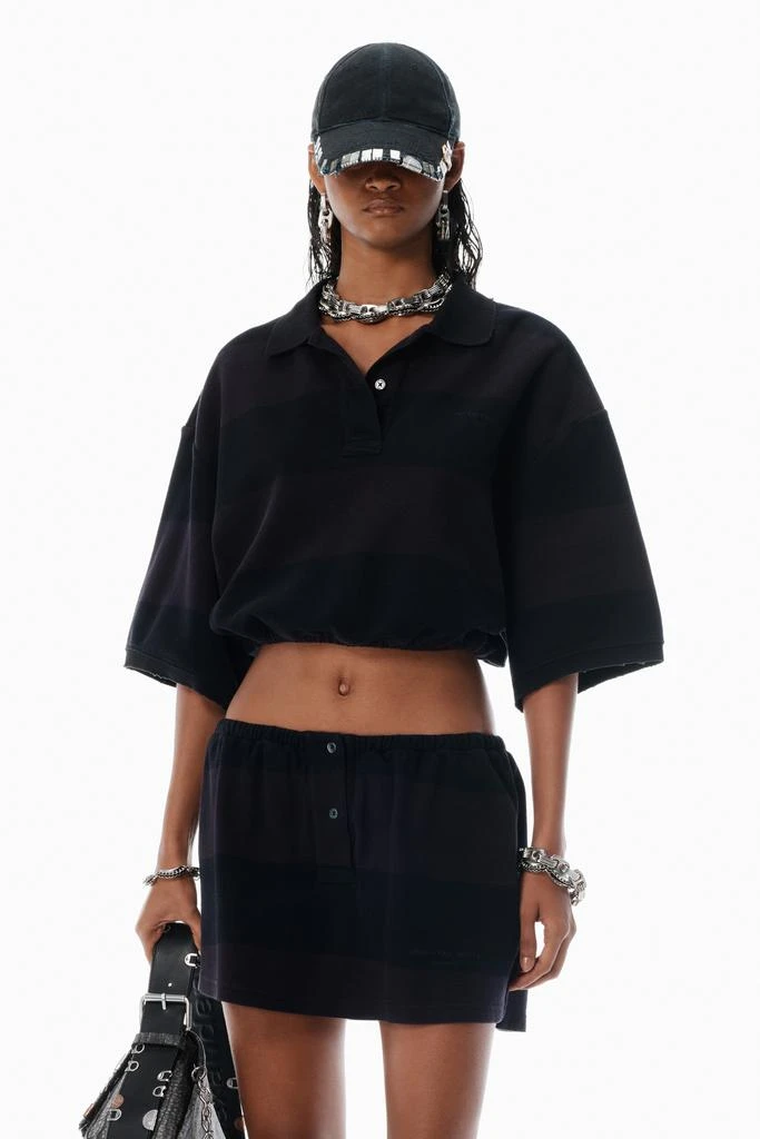 Alexander Wang black striped pique polo 1