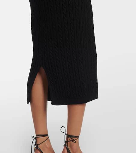 Alessandra Rich Cable-knit cotton midi skirt 5