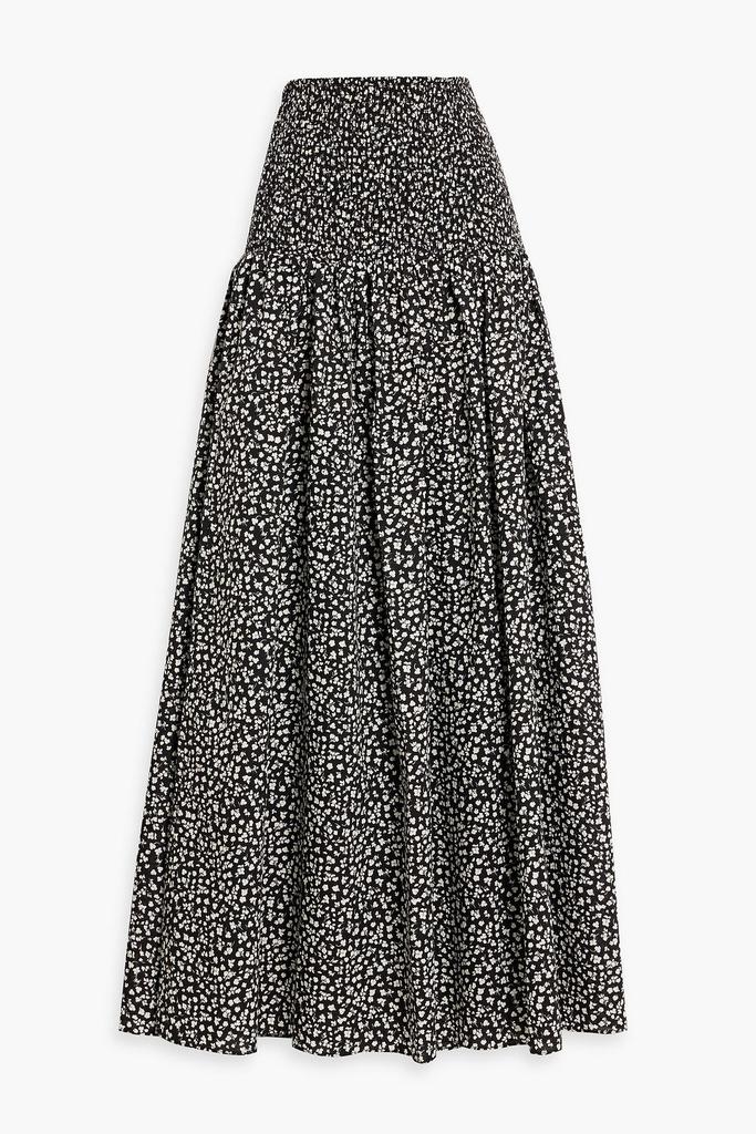 Solid & Striped The Zaria shirred printed cotton-voile maxi skirt