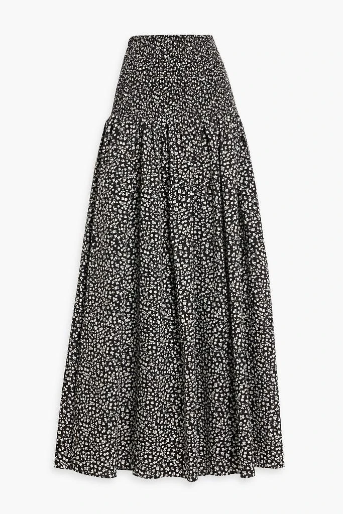 Solid & Striped The Zaria shirred printed cotton-voile maxi skirt 1