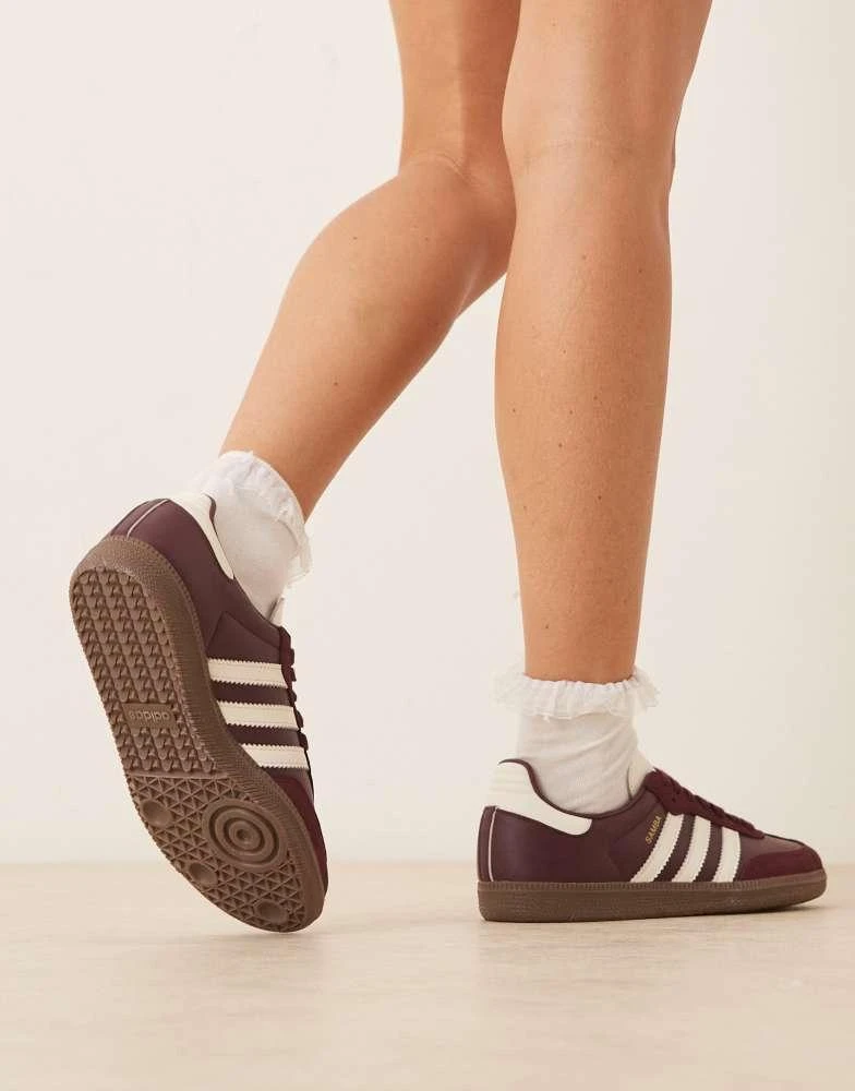 Adidas adidas Originals Samba OG trainers in maroon and cream 3