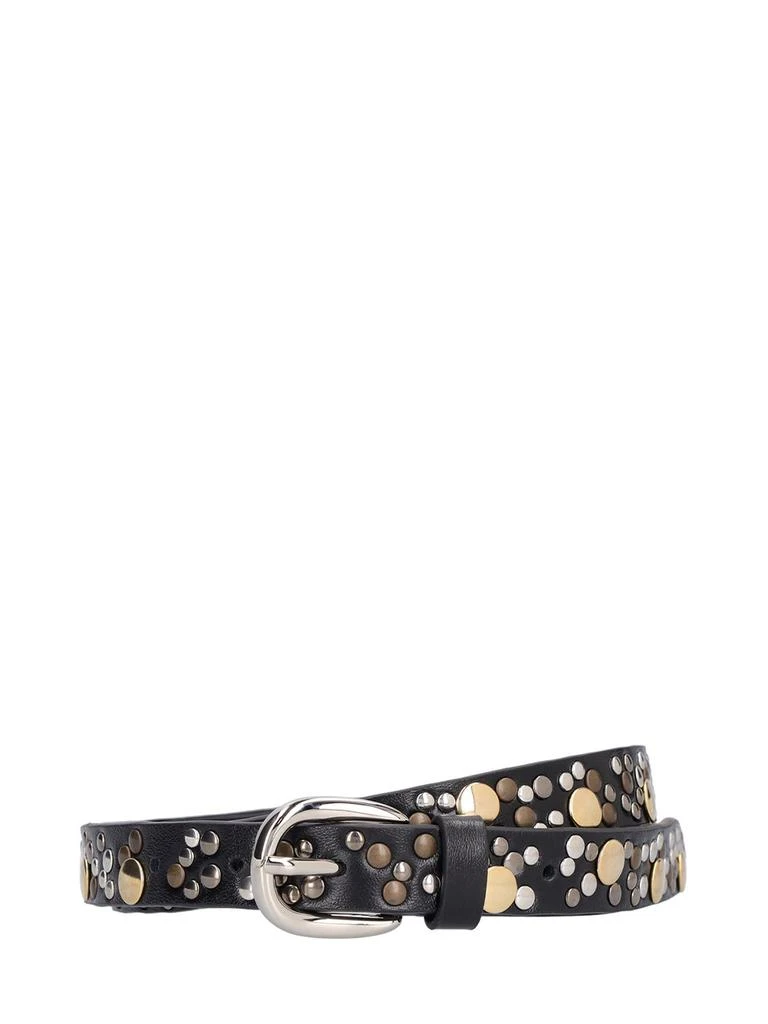 Alessandra Rich 2cm Studded Leather Belt 1
