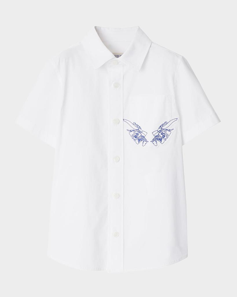 Burberry Boy's Owen EKD Applique Pocket Short-Sleeve Shirt, Size 3-14