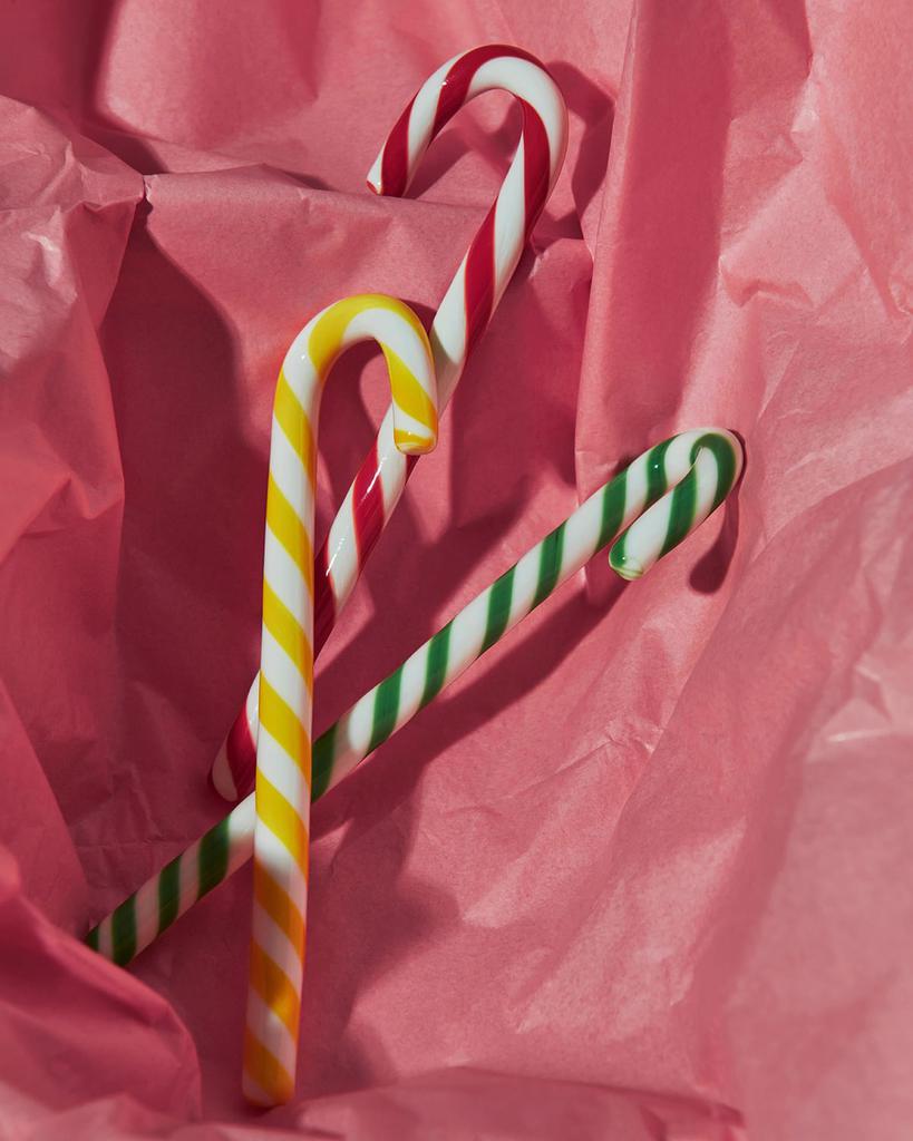 Kosta Boda Polka Candy Cane Christmas Decorations, Set of 3