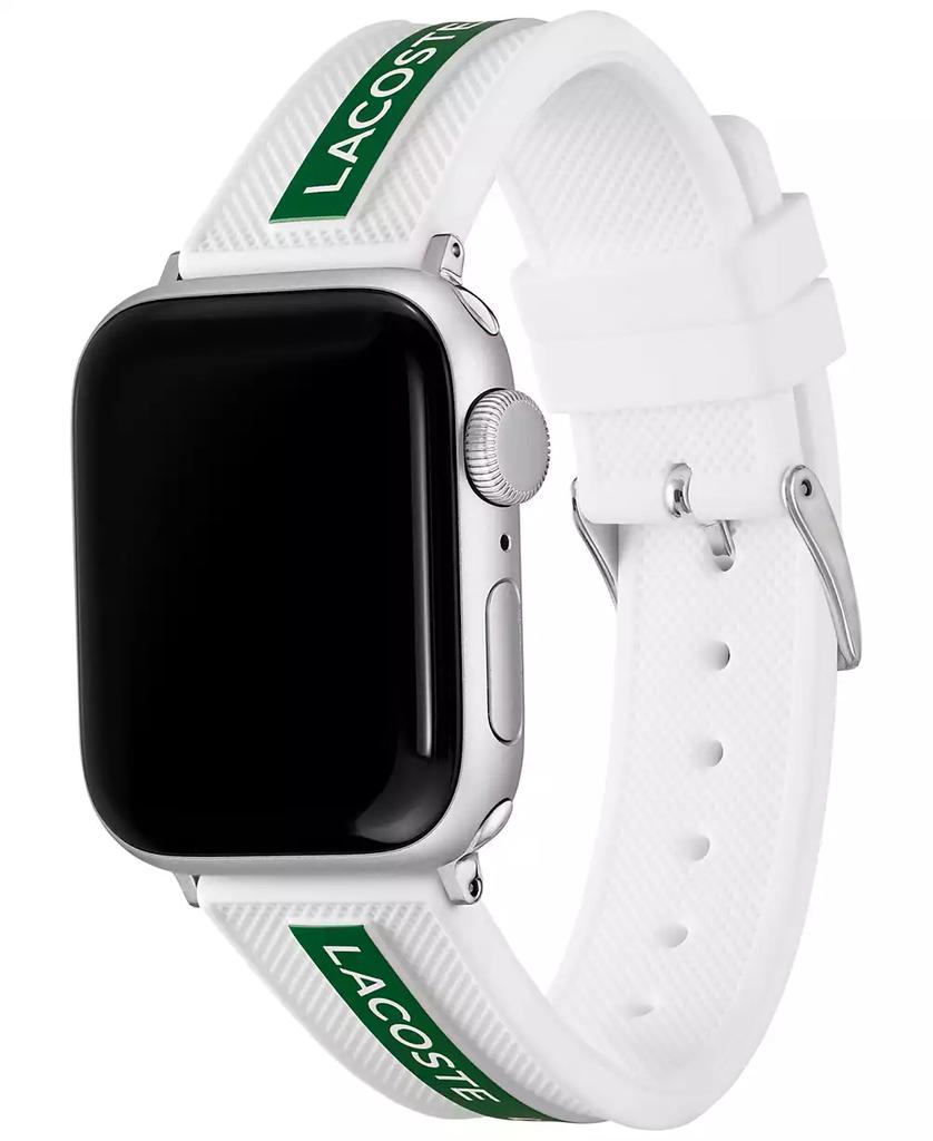 Lacoste Striping White & Green Silicone Strap for Apple Watch® 38mm/40mm
