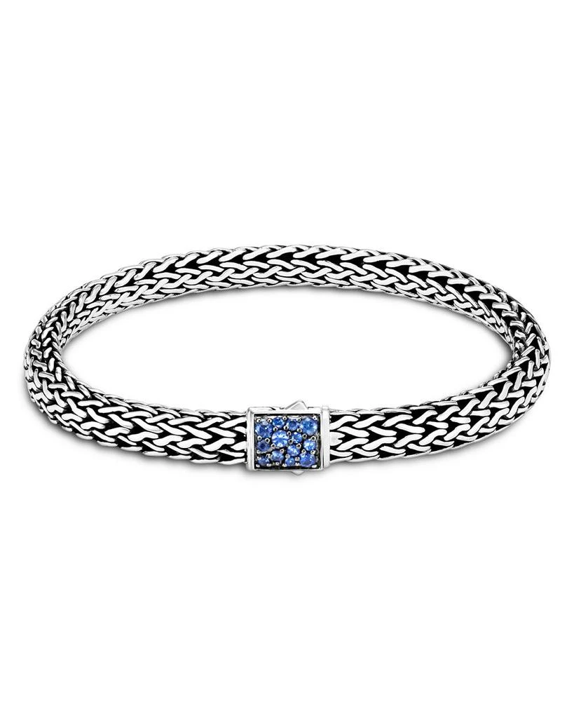 John Hardy Sterling Silver Classic Chain Black 
Blue Sapphire Reversible Bracelet 1