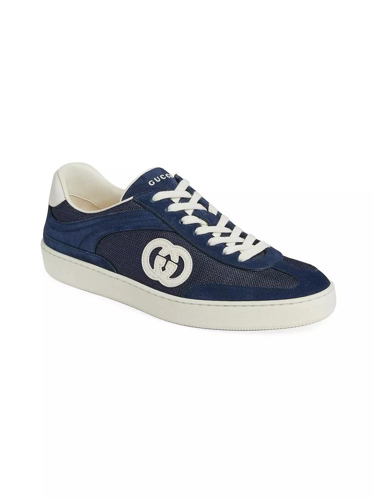 Gucci G74 Logo Suede Low-Top Sneakers 2