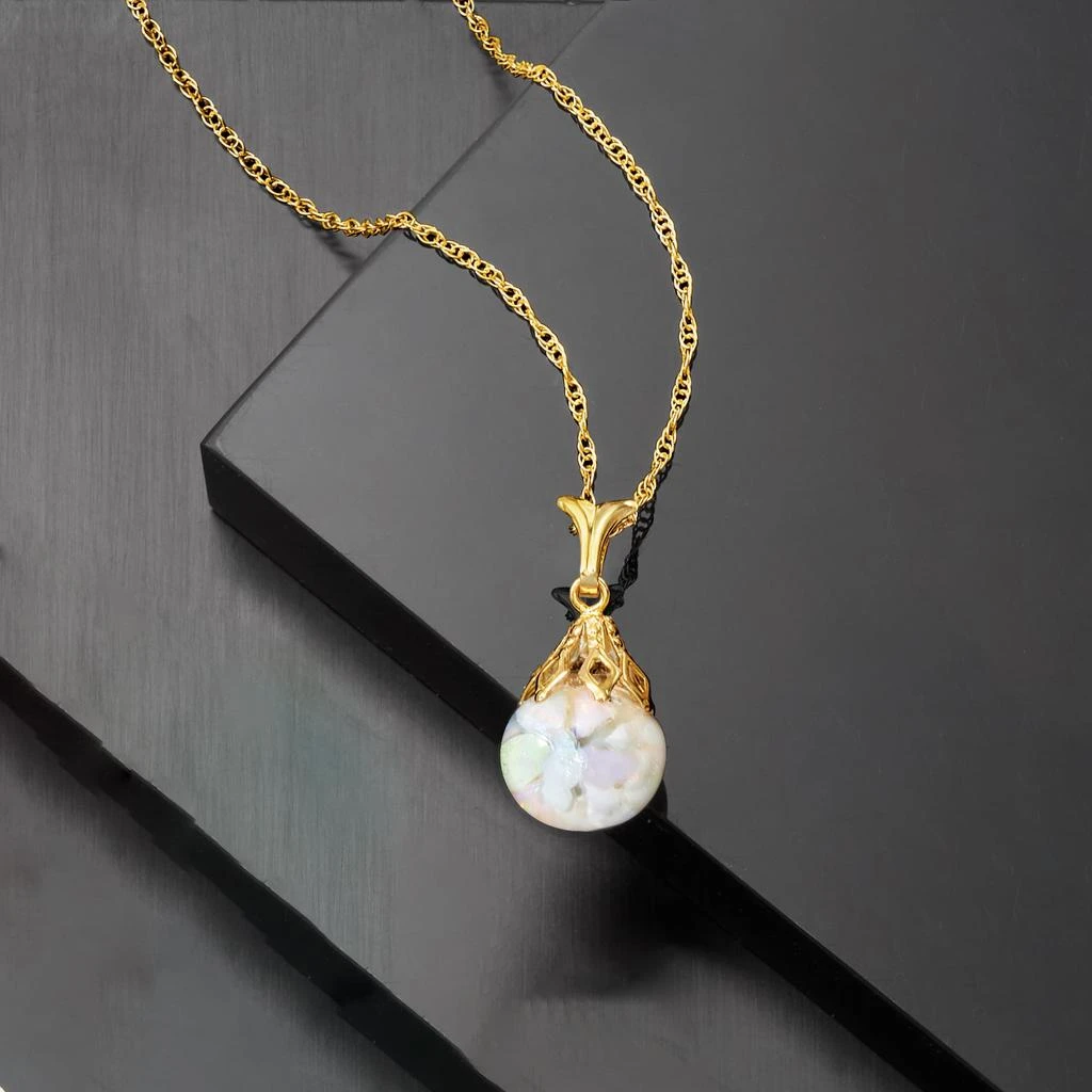 Ross-Simons Floating Opal Pendant Necklace in 14kt Yellow Gold 5