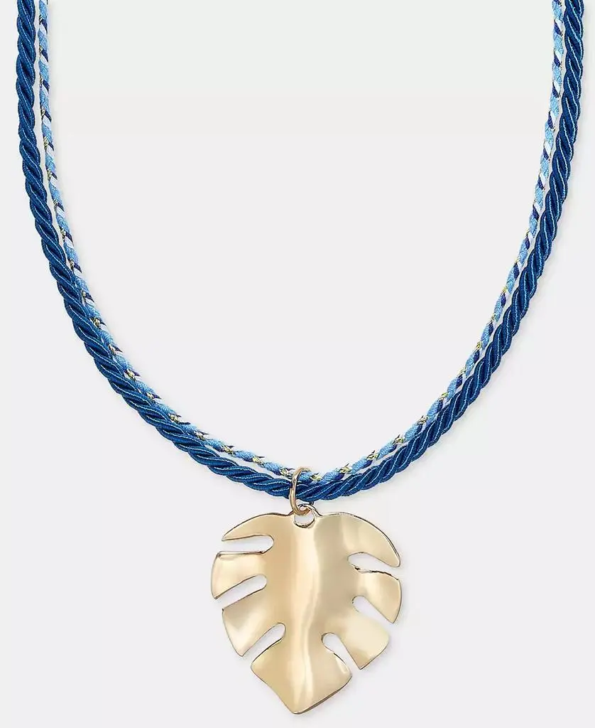 On 34th Palm Leaf Double Cord Pendant Necklace, 16" + 2" extender, Macy's Exclusive