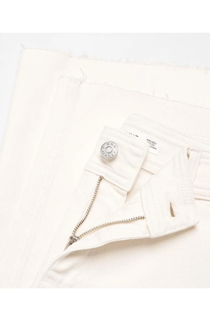 Mango High Waist Raw Hem Culotte Jeans 5