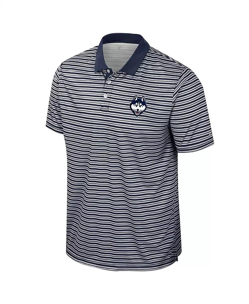 Colosseum Men's Navy UConn Huskies Striped Polo Shirt