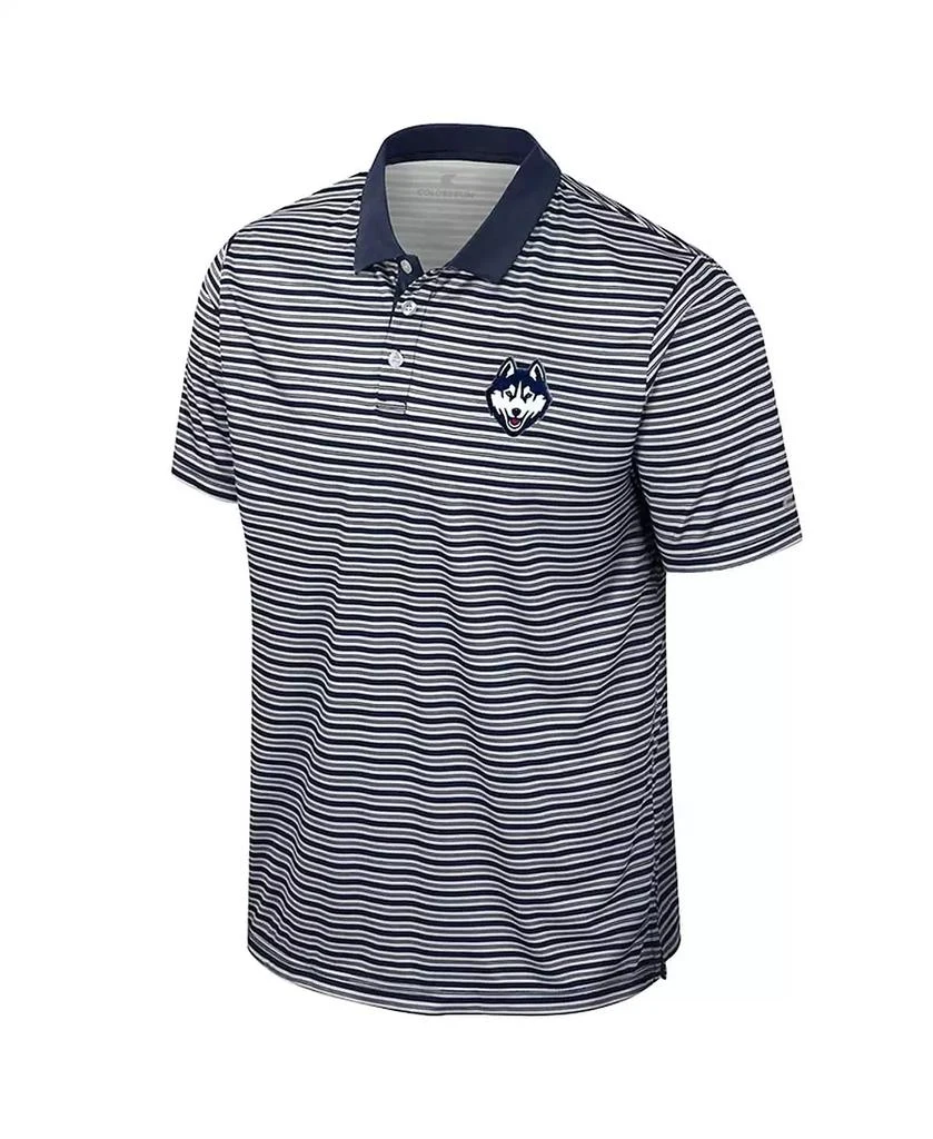 Colosseum Men's Navy UConn Huskies Striped Polo Shirt 2
