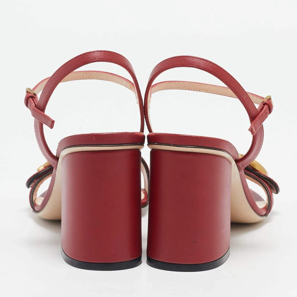 Gucci Gucci Red Leather GG Marmont Ankle Strap Sandals Size 38 5