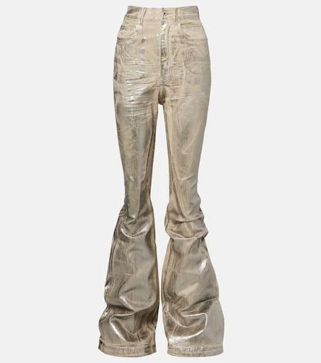 Rick Owens Bolan coated high-rise bootcut jeans 1