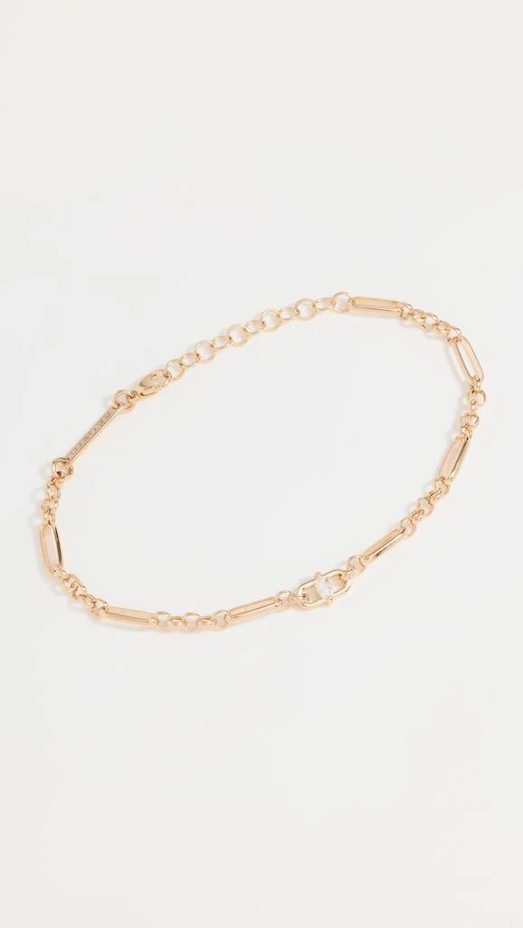 Zoe Chicco 14k Gold Medium Mixed Paperclip Rolo Chain Bracelet with Marquise Set Diamond 1