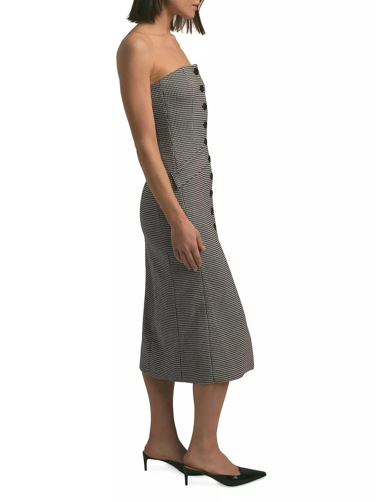 Favorite Daughter Phoebe Houndstooth Strapless Midi-Dress 4