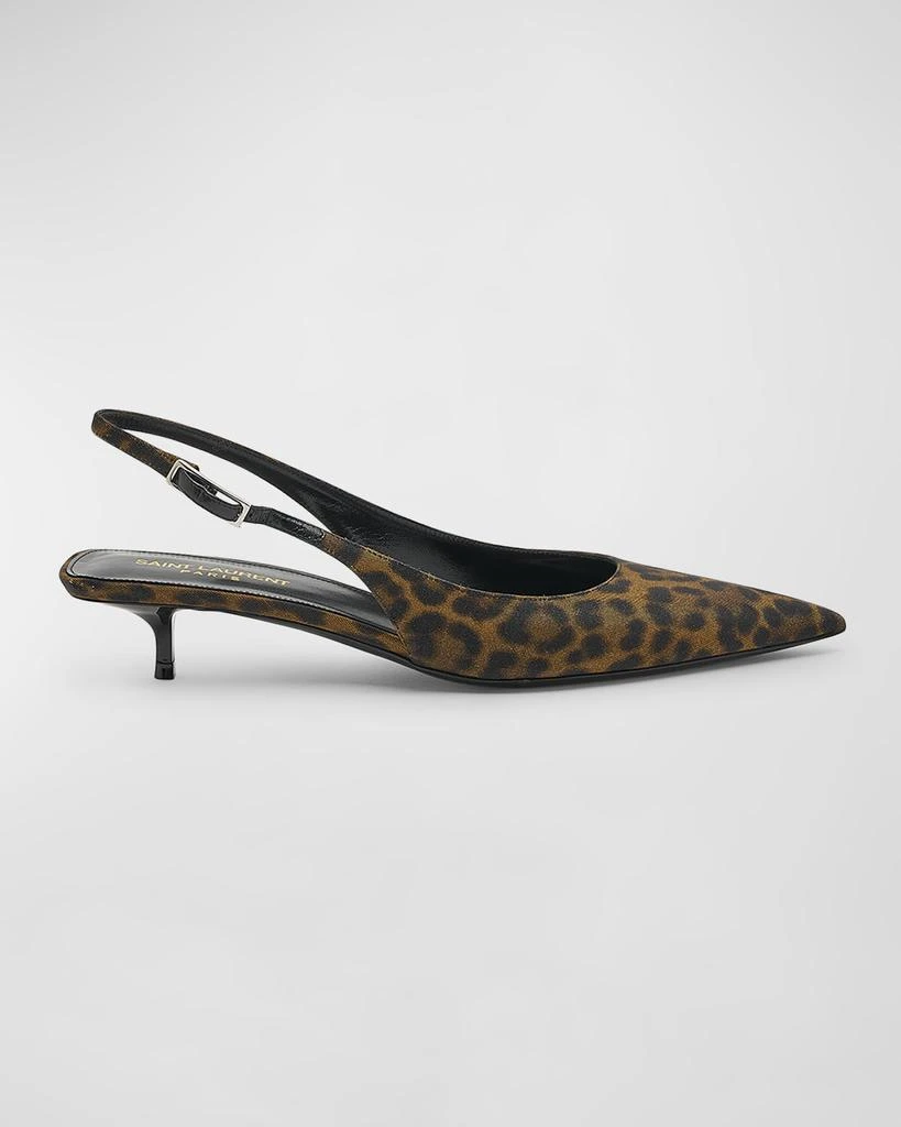 Yves Saint Laurent Cherish Leopard Slingback Pumps 1