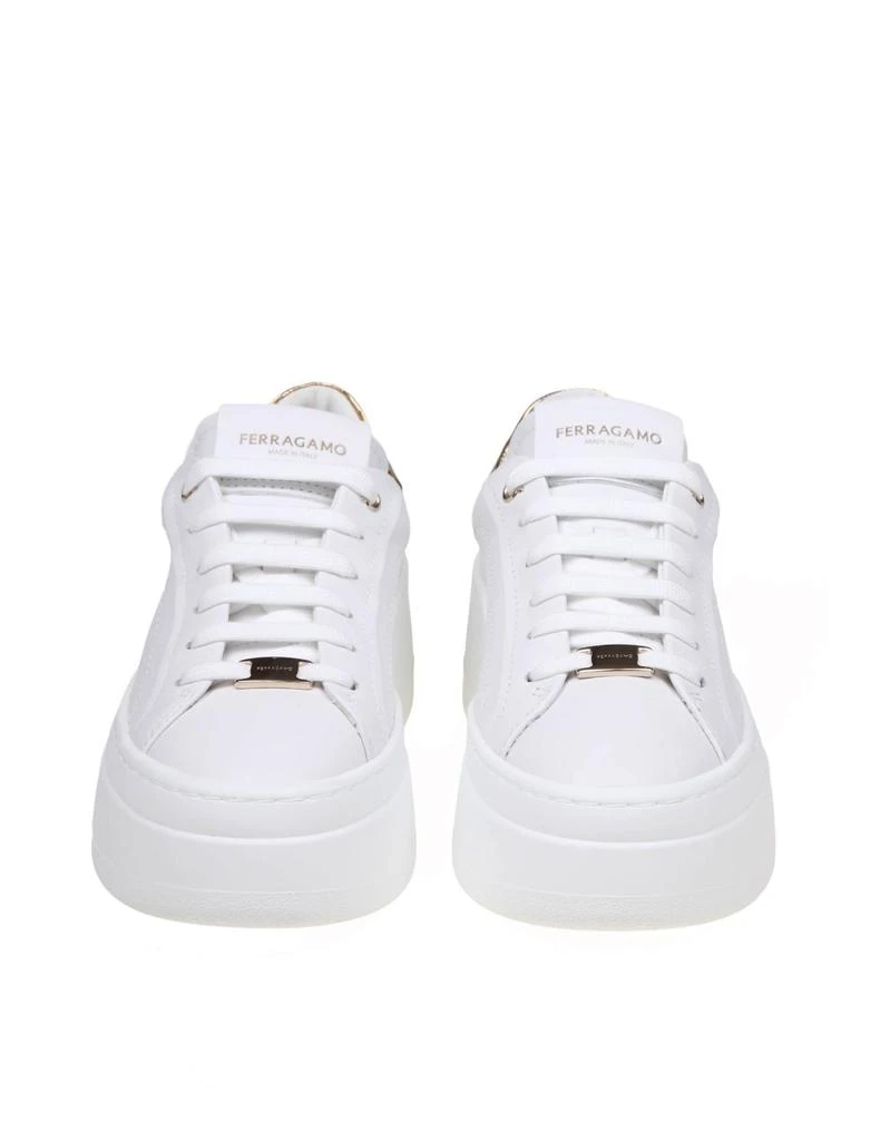 Ferragamo Dahlia Sneakers In White Leather 3