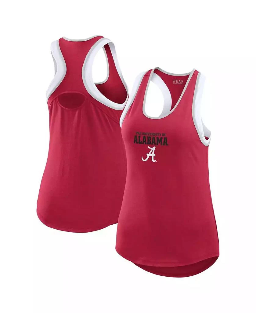 WEAR by Erin Andrews Women's Crimson Alabama Crimson Tide Open Hole Razorback Tank Top 1