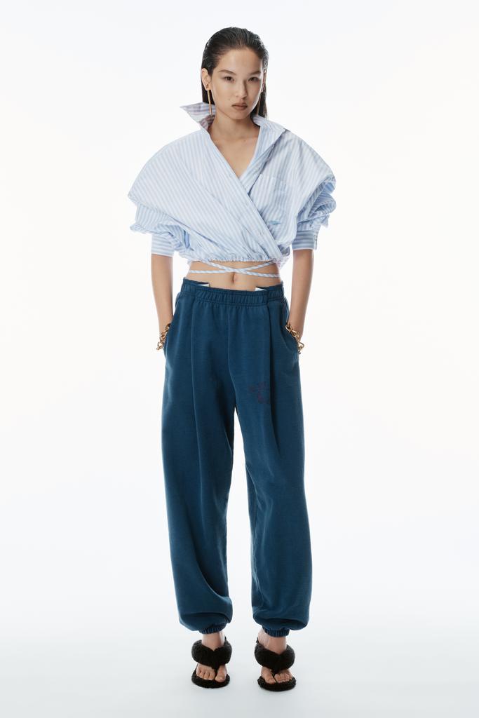 Alexander Wang Logo Waistband Pleated Sweatpants