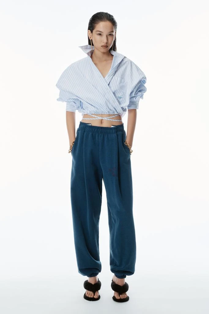 Alexander Wang Logo Waistband Pleated Sweatpants 1