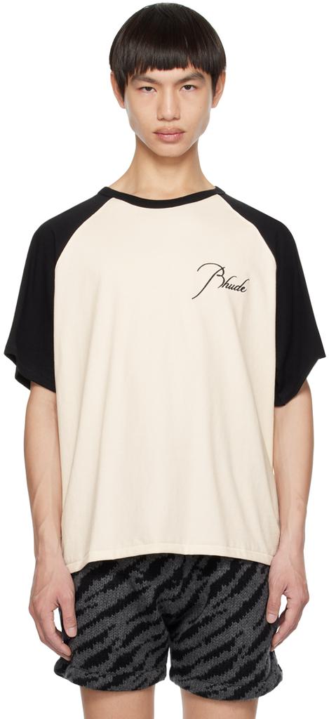 Rhude Off-White & Gray Raglan T-Shirt