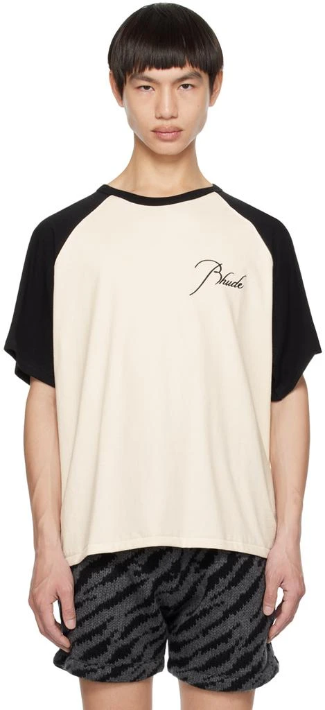 Rhude Off-White & Gray Raglan T-Shirt 1