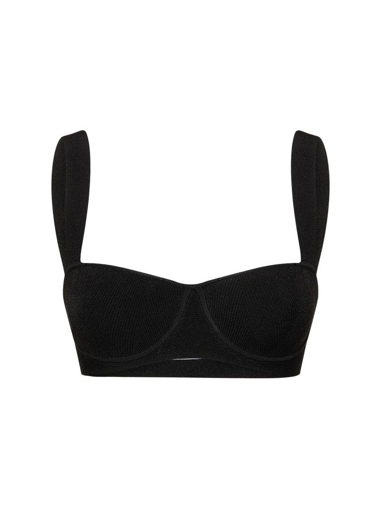 GALVAN Nyx Shiny Rib Knit Bralette