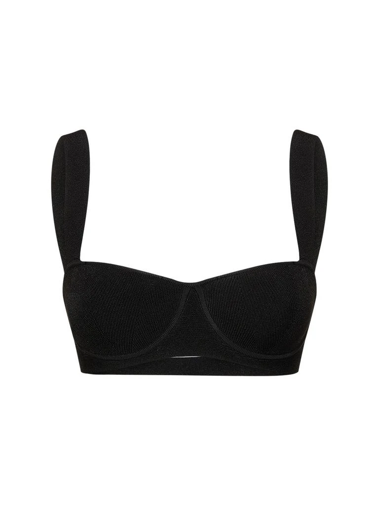 GALVAN Nyx Shiny Rib Knit Bralette 1