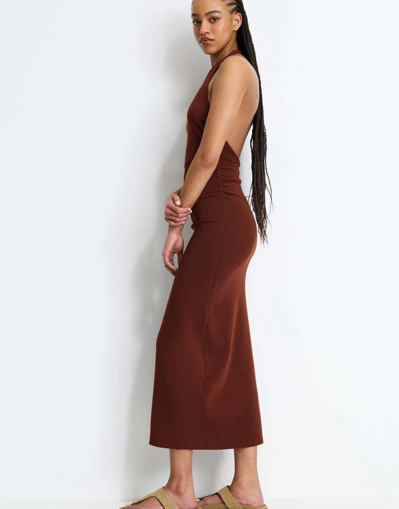 red backless midi dress Wine Red Boat Neck Backless Midi Dress & Reviews - Wine Red - Dresses