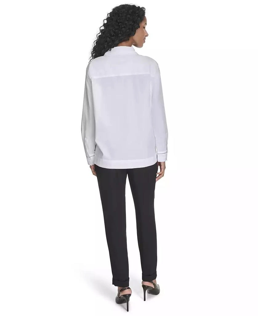 Calvin Klein Women
s Collared Button-Front Cotton Shirt 2