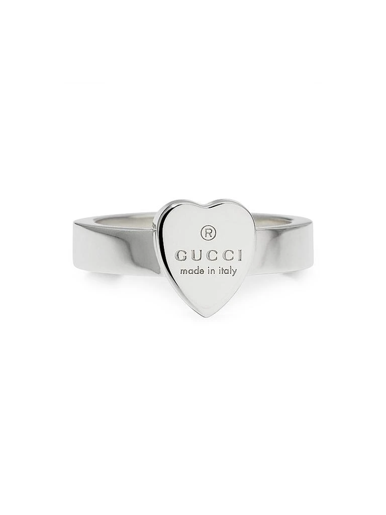 Gucci Engraved Heart Sterling Silver Ring 3