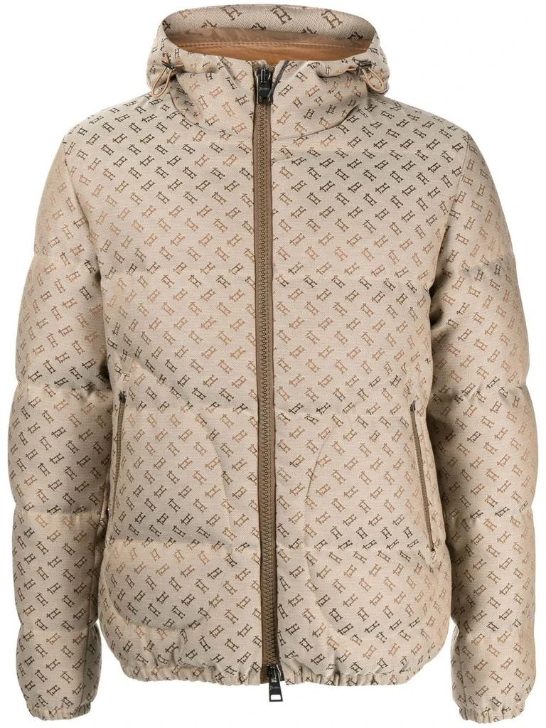 Herno hooded padded-design coat - men -  -  - Brown 1