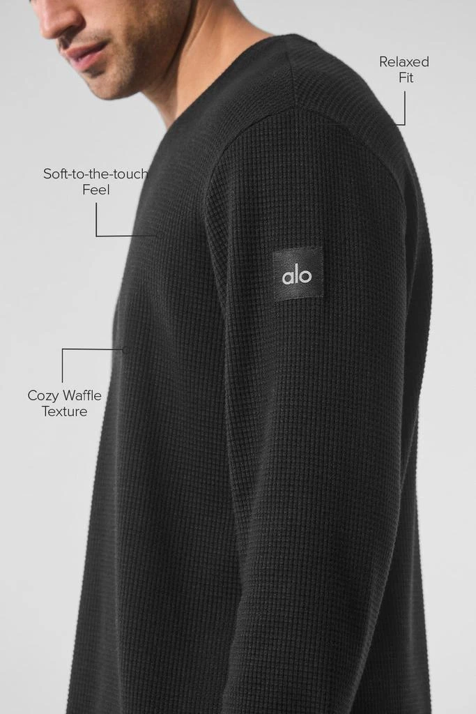 Alo Elevate Waffle Long Sleeve Crew - Black 2