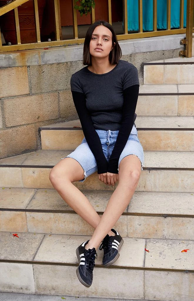 John Galt Black & Gray Bella Long Sleeve Colorblock Top 3