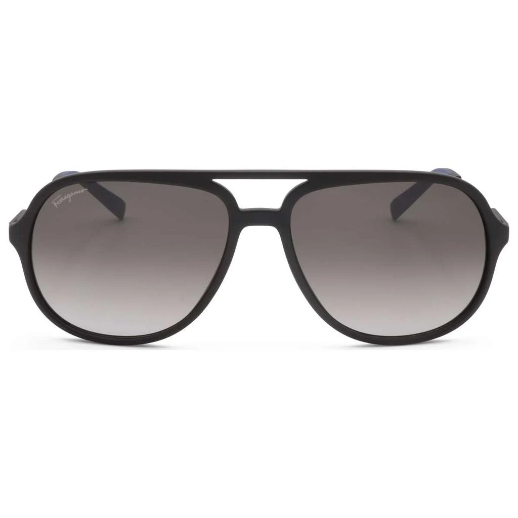 Salvatore Feragammo Avaiator Black Wearable Sunglasses UNISEX Salvatore Ferragamo Unisex Aviator Sunglasses Black/Dark  main image 4