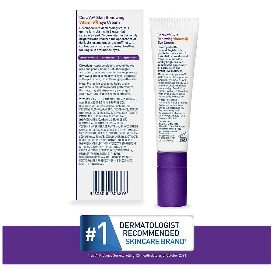CeraVe Vitamin C Eye Cream Fragrance Free 6