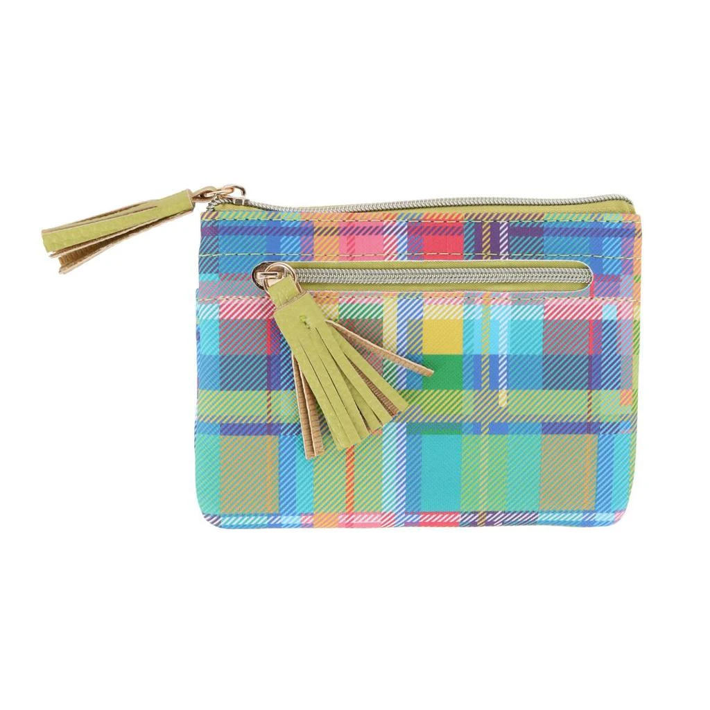 Buxton Women's Madras Vegan Leather Large ID Coin Case 2