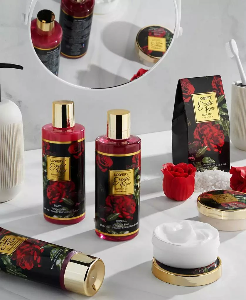 Lovery Exotic Rose Spa Gift Basket, Self Care Gift, Bath and Body Care Gift Set, Relaxing Stress Relief Gift, 13 Piece 5
