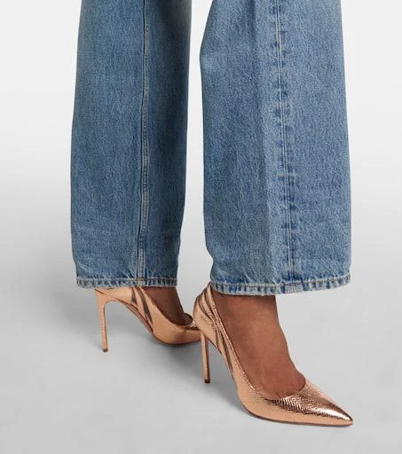 Aquazzura Talk To Me 105 metallic leather pumps 4