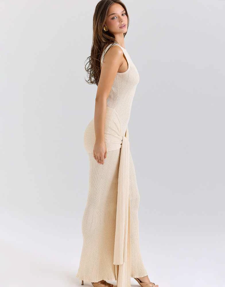 House of CB House of CB Akaia champagne draped silky knit maxi dress in  champagne - Dresses & Skirts - Free Shipping - BeyondStyle
